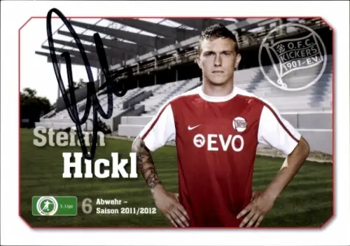 Autogrammkarte Fußballer Stefan Hickl, Kickers Offenbach, Autogramm