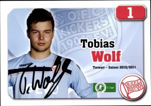 Autogrammkarte Fußballer Tobias Wolf, Kickers Offenbach, Autogramm