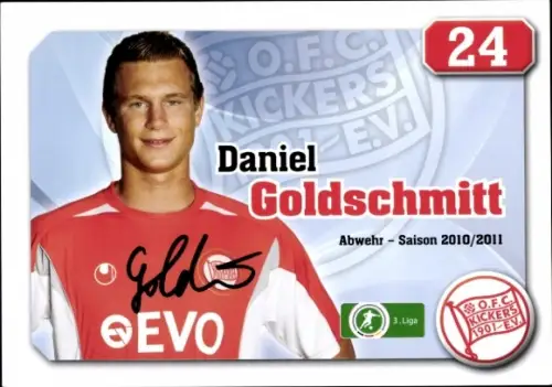 Autogrammkarte Fußballer Daniel Goldschmitt, Kickers Offenbach, Autogramm