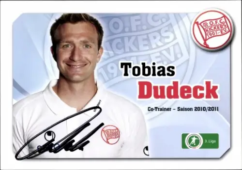 Autogrammkarte Co Trainer Tobias Dudeck, Kickers Offenbach, Autogramm