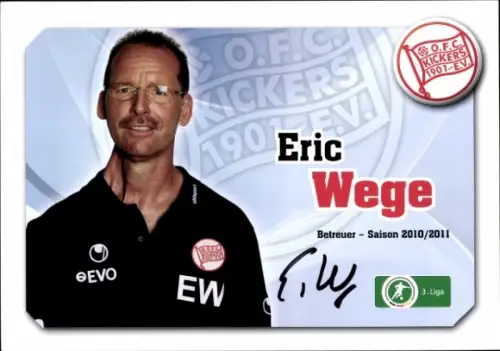 Autogrammkarte Betreuer Eric Wege, Kickers Offenbach, Autogramm