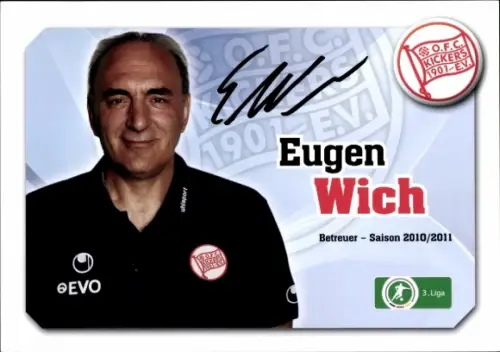 Autogrammkarte Betreuer Eugen Wich, Kickers Offenbach, Autogramm