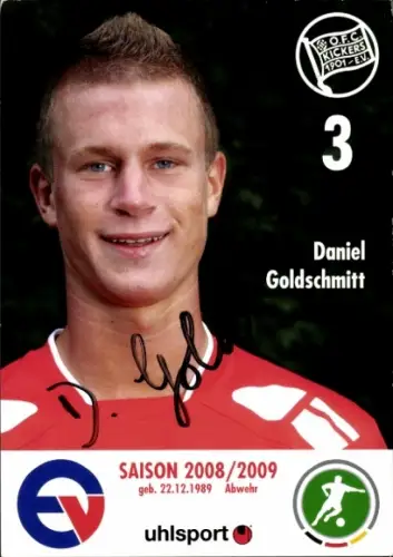 Autogrammkarte Fußballer Daniel Goldschmitt, Kickers Offenbach, Autogramm