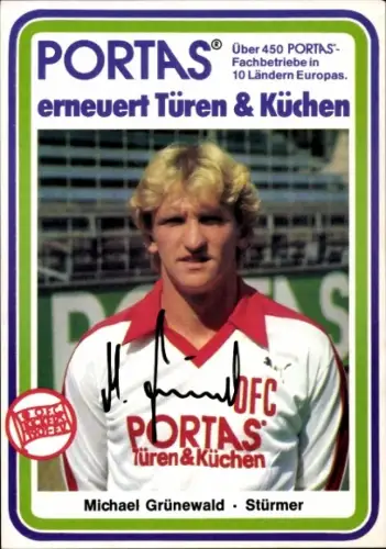Autogrammkarte Fußballer Michael Grünewald, Kickers Offenbach, Autogramm