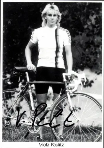 Foto Radrennsportlerin Viola Paulitz, Autogramm