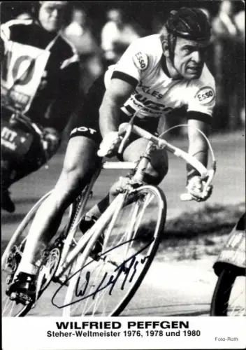 Foto Radrennsportler Wilfried Peffgen, Autogramm, Weltmeister 1976, 1978, 1980