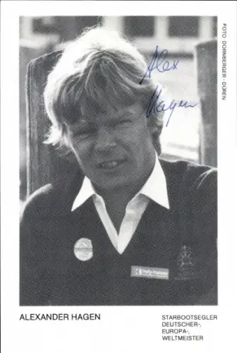 Foto Segler Alexander Hagen, Autogramm