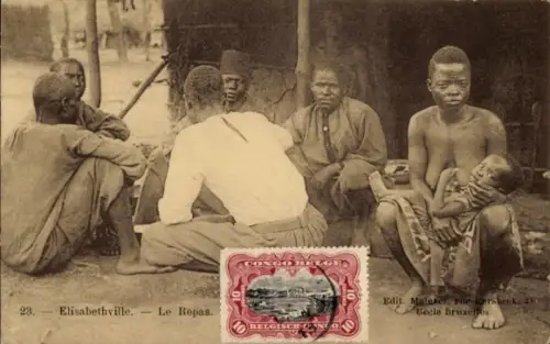 Ak Lubumbashi Elisabethville DR Kongo Zaire, Einheimische, Frau mit Kind