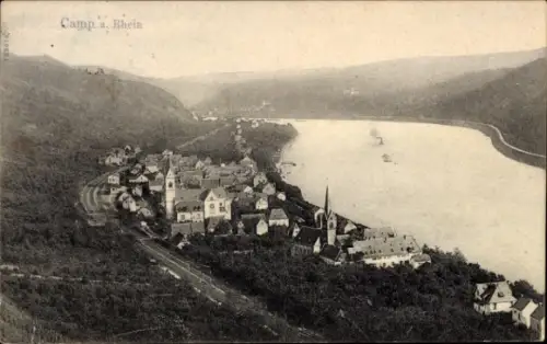 Ak Kamp Bornhofen am Rhein, Gesamtansicht