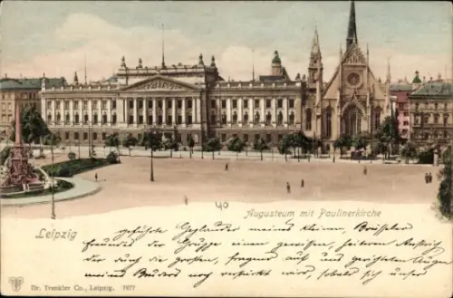 Ak Leipzig, Augusteum, Paulinerkirche,   Architektur