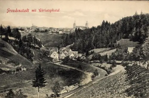 Ak Freudenstadt im Schwarzwald, Gesamtansicht, Christophstal