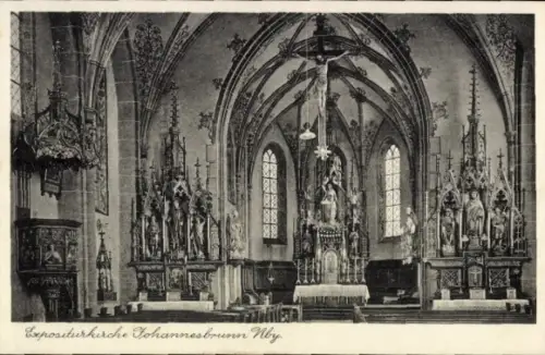 Ak Johannesbrunn Schalkham in Niederbayern, Inneres der Expositurkirche