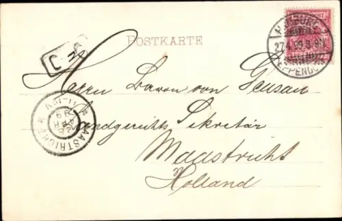 Ak Hamburg, Segelschiffe im Hafen