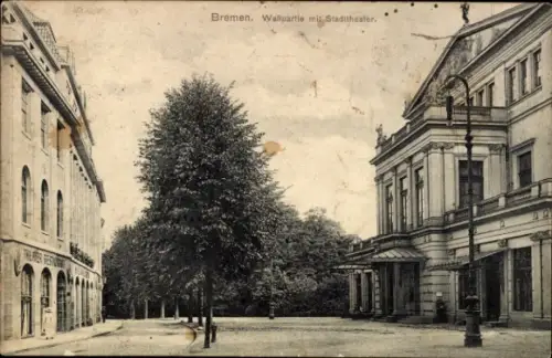 Ak Bremen,  Wallpartie, Stadttheater