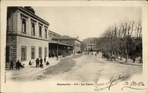 Ak Marseille Bouches du Rhône, Bahnhof