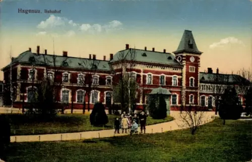 Ak Haguenau Hagenau im Elsass Bas Rhin, Bahnhof
