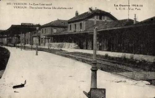 CPA Verdun Meuse, Gare, Guerre 1914-1918