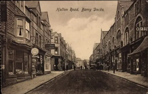 Ak Barry Wales, Holton Road,  Geschäfte, Straßenansicht, 
