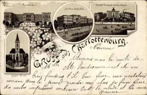 Litho Berlin Charlottenburg, Politechnikum, Artilleriehochschule, Techn. Reichsanstalt, Luisenkirche