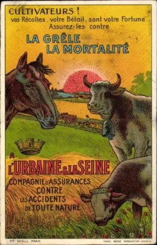 Künstler Ak Reklame L'Urbaine & La Seine, Versicherungen