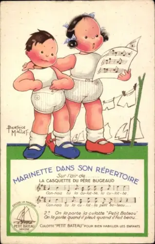 Künstler Ak Mallet, Beatrice, singende Kinder
