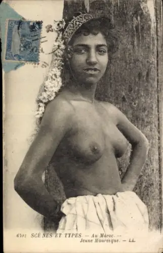 Ak Maghreb, Barbusige Frau, Marokko