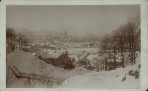 Foto Ak Traunstein in Oberbayern, Winteransicht