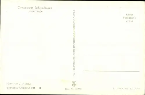 Ak Sassnitz auf der Insel Rügen, Hafenmole