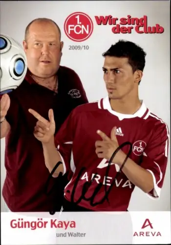 Autogrammkarte Fußballer Güngör Kaya und Walter, 1. FC Nürnberg, Autogramm