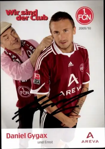 Autogrammkarte Fußballer Daniel Gygax und Ernst, 1. FC Nürnberg, Autogramm