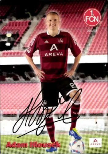 Autogrammkarte Fußballer Adam Hlousek, 1. FC Nürnberg, Autogramm