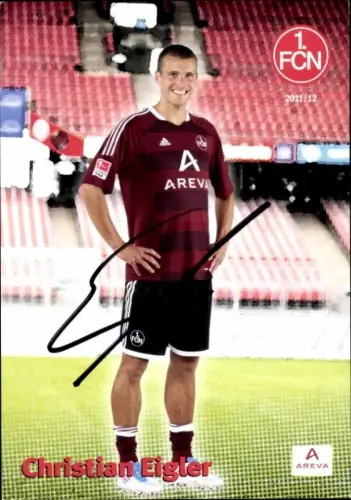 Autogrammkarte Fußballer Christian Eigler, 1. FC Nürnberg, Autogramm