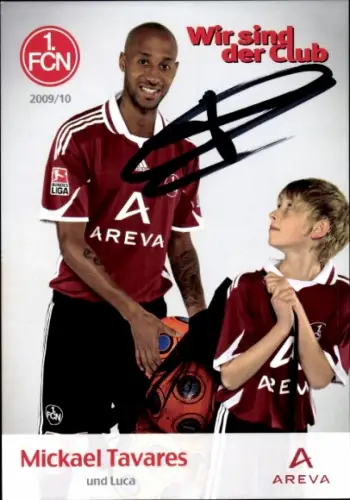 Autogrammkarte Fußballer Mickael Tavares und Luca, 1. FC Nürnberg, Autogramm
