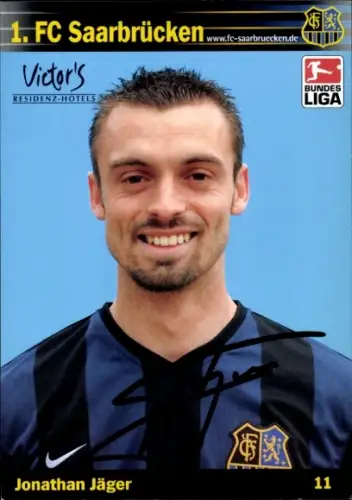 Autogrammkarte Fußballer Jonathan Jäger, 1. FC Saarbrücken, Autogramm