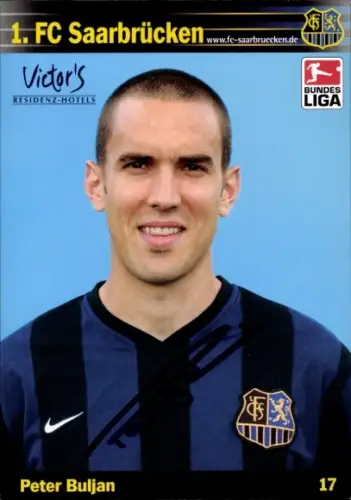 Autogrammkarte Fußballer Peter Buljan, 1. FC Saarbrücken, Autogramm