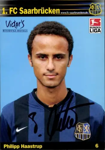 Autogrammkarte Fußballer Philipp Haastrup, 1. FC Saarbrücken, Autogramm