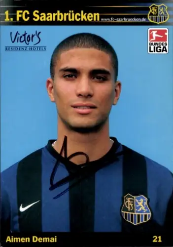 Autogrammkarte Fußballer Aimen Demai, 1. FC Saarbrücken, Autogramm