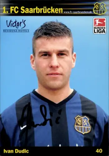 Autogrammkarte Fußballer Ivan Dudic, 1. FC Saarbrücken, Autogramm