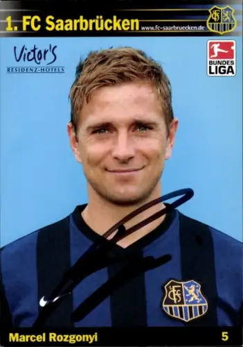 Autogrammkarte Fußballer Marcel Rozgonyi, 1. FC Saarbrücken, Autogramm