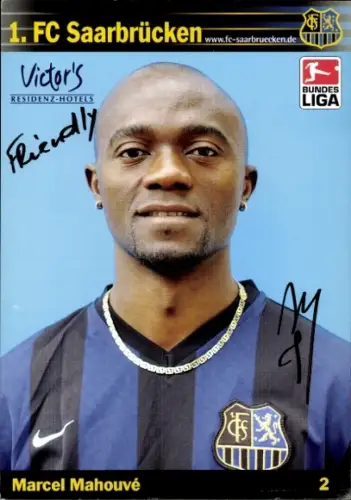 Autogrammkarte Fußballer Marcel Mahouvé, 1. FC Saarbrücken, Autogramm
