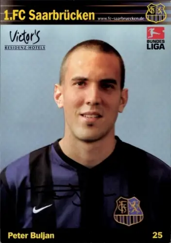 Autogrammkarte Fußballer Peter Buljan, 1. FC Saarbrücken, Autogramm