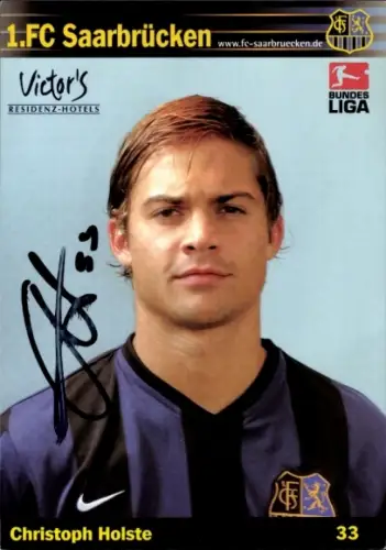 Autogrammkarte Fußballer Christoph Holste, 1. FC Saarbrücken, Autogramm