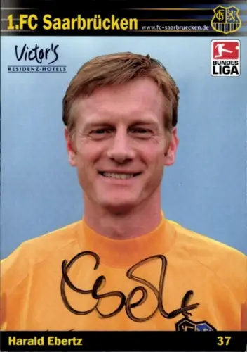 Autogrammkarte Fußballer Harald Ebertz, 1. FC Saarbrücken, Autogramm