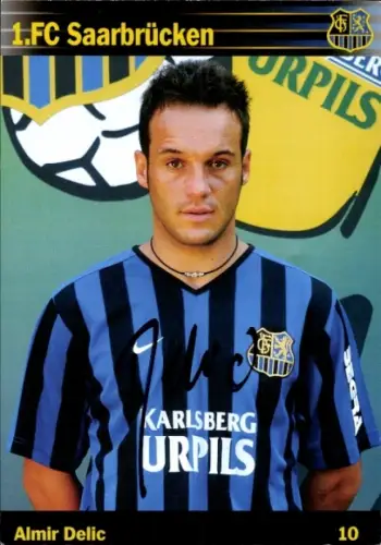 Autogrammkarte Fußballer Almir Delic, 1. FC Saarbrücken, Autogramm