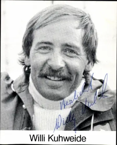 Autogrammkarte Sportler Willi Kuhweide, Portrait, Autogramm