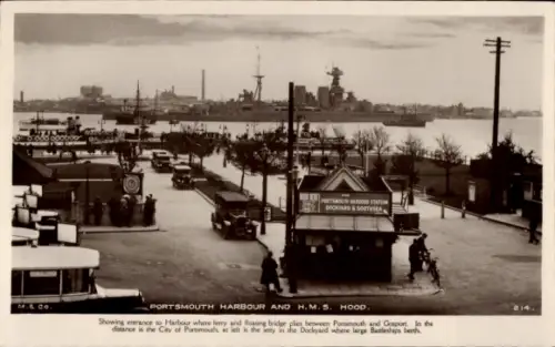 Ak Portsmouth Hampshire England, Hafen, HMS Hood