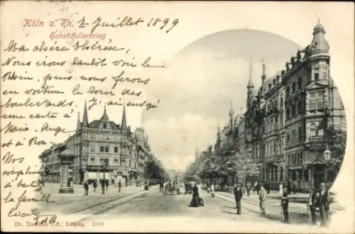 Ak Cöln Köln am Rhein,  Fohenzollernring, Menschen auf der Straße, 1899