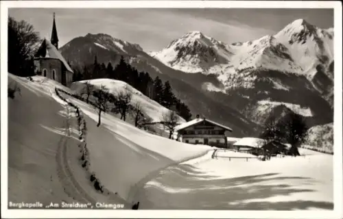 Ak Streichen Schleching in Oberbayern, Streichenkirche, katholische Kapelle St. Servatius