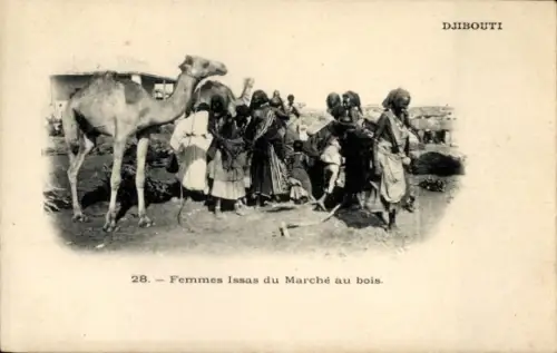 Ak Djibouti Dschibuti, Frauen, Kamel, Markt, Djibouti
