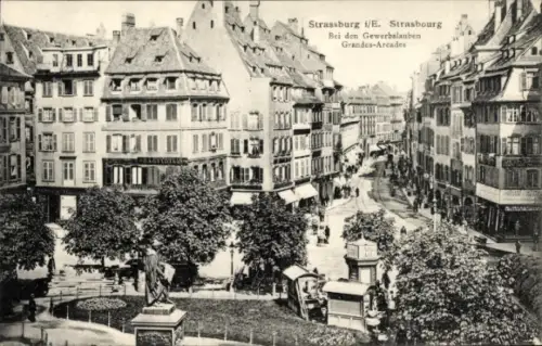 Ak Strasbourg Straßburg Elsass Bas Rhin, Strassburg i/E.,  Bei den Gewerbslauben, Grandes-Arcades